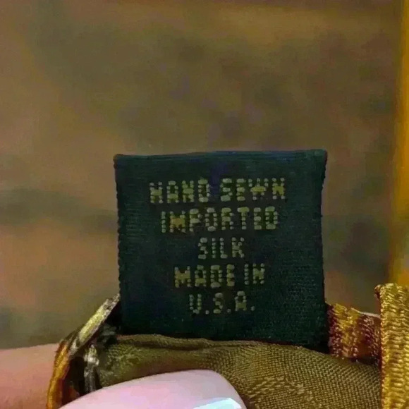 Robert Talbott Studios Gold Blue Geometric Neck Tie Imported Silk - Picture 6 of 6